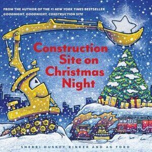 Construction Site on Christmas Night - 10" x 10" hardcover BRAND NEW